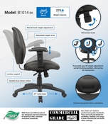 Boss Black Task Chair W/ Adjustable Arms, B1014-BK
